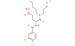 Структурная формула Loxiglumide, CAS 107097-80-3, формула C21H30N2O5Cl2