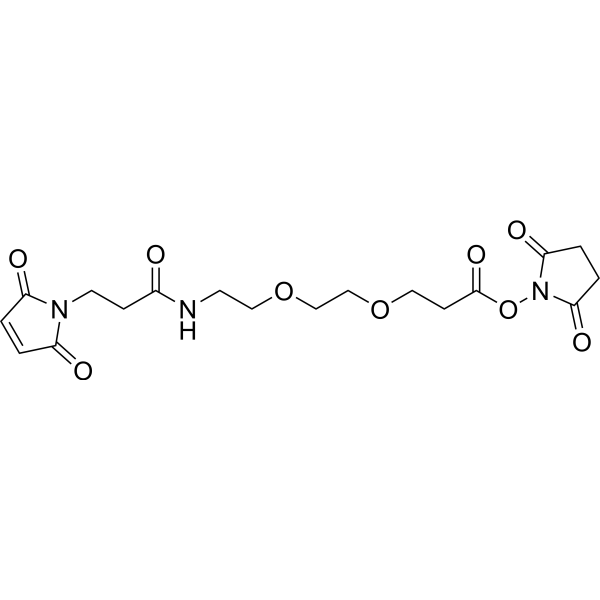 Структурная формула Мал-амидо-ПЭГ2-NHS, CAS 955094-26-5, формула C18H23N3O9