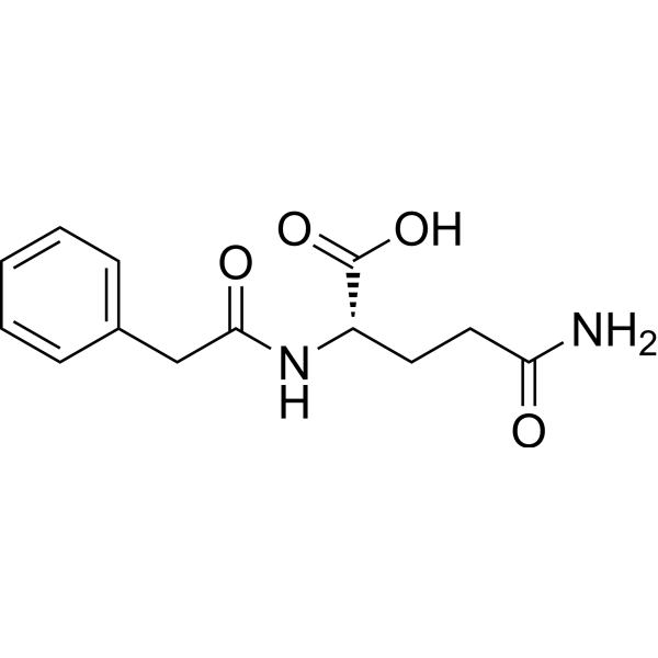 Структурная формула Фенилацетилглутамин, CAS 28047-15-6, формула C13H16N2O4