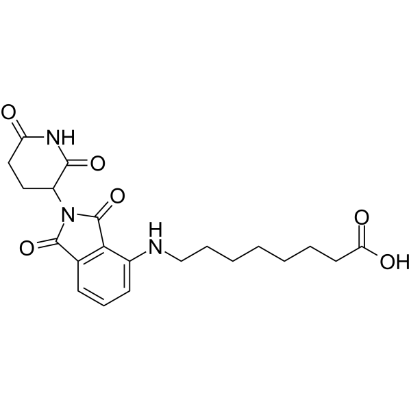 Структурная формула Помалидомид-C7-COOH, CAS 2225940-51-0, формула C21H25N3O6