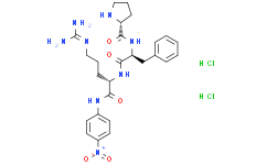 Структурная формула H-D-Pro-Phe-Arg-pNA·2 HCl(S-2302,Chromogenic substrate), CAS 62354-56-7, формула C26H34N8O5.2ClH
