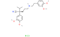 Структурная формула (S)-Verapamil hydrochloride, CAS 36622-28-3, формула C26H37N2O4+.Cl-