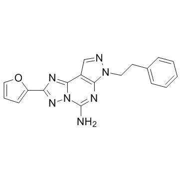 Структурная формула SCH58261, CAS 160098-96-4, формула C18H15N7O