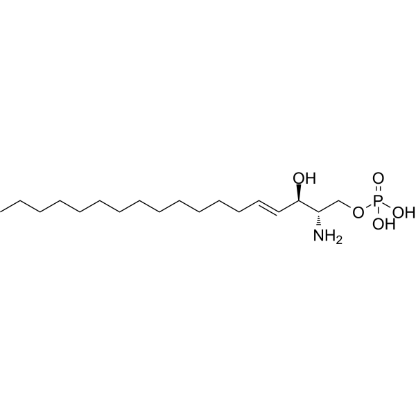 Структурная формула Сфингозин-1-фосфат (S1P, CAS 26993-30-6, формула C18H38NO5P