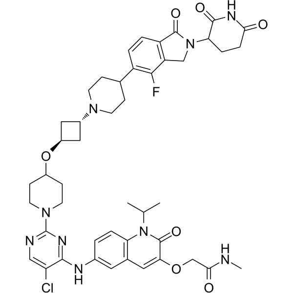 Структурная формула ARV-393, CAS 2851885-95-3, формула C46H53ClFN9O7
