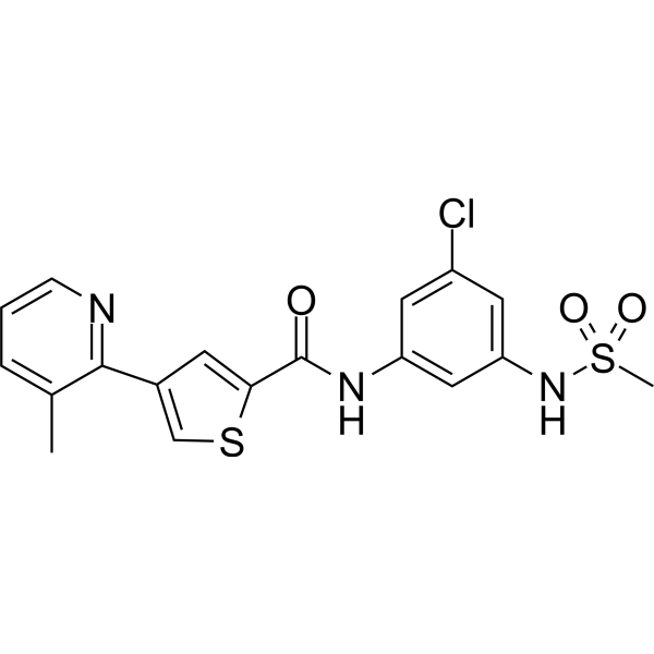 Структурная формула ATX968, CAS 2973395-71-8, формула C18H16ClN3O3S2