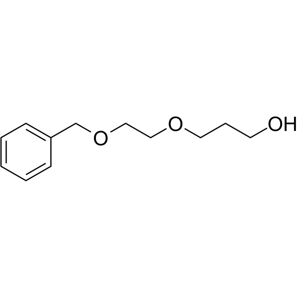 Структурная формула Бензил-ПЭГ1-пропанол, CAS 131326-24-4, формула C12H18O3