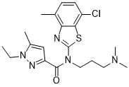 Структурная формула Бексин-1, CAS 1172933-44-6, формула C20H26ClN5Os