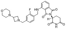 Структурная формула Голкадомид (CC-99282, CAS 2379572-34-4, формула C28H30FN5O5