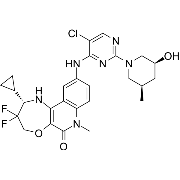 Структурная формула CCT373567, CAS 2378853-67-7, формула C26H29ClF2N6O3