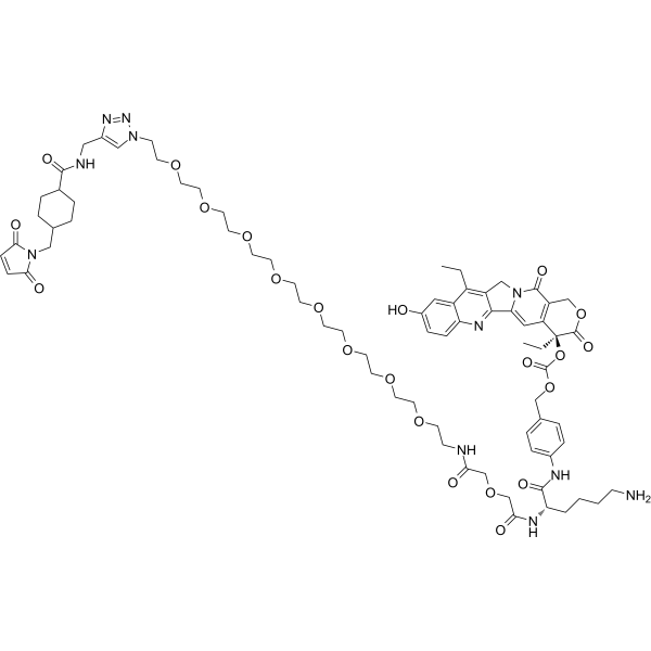 Структурная формула CL2A-SN38 (Govitecan), CAS 1279680-68-0, формула C77H101Cl4N11O26