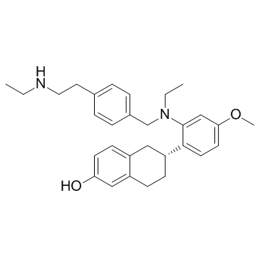 Структурная формула Элацестрант (RAD-1901, CAS 722533-56-4, формула C30H38N2O2