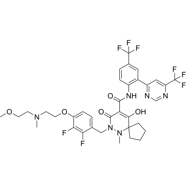 Структурная формула EOS789, CAS 1628848-73-6, формула C35H36F8N6O5