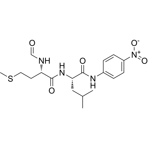 Структурная формула For-Met-Leu-pNA（N-formylated peptide substrate), CAS 111150-07-3, формула C18H26N4O5S