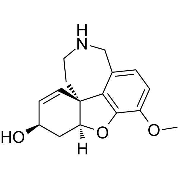 Структурная формула N-десметил галантамин действительно, CAS 41303-74-6, формула C16H19NO3