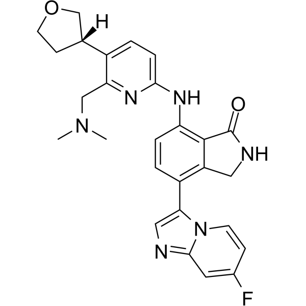 Структурная формула NDI-101150, CAS 2628486-22-4, формула C27H27FN6O2