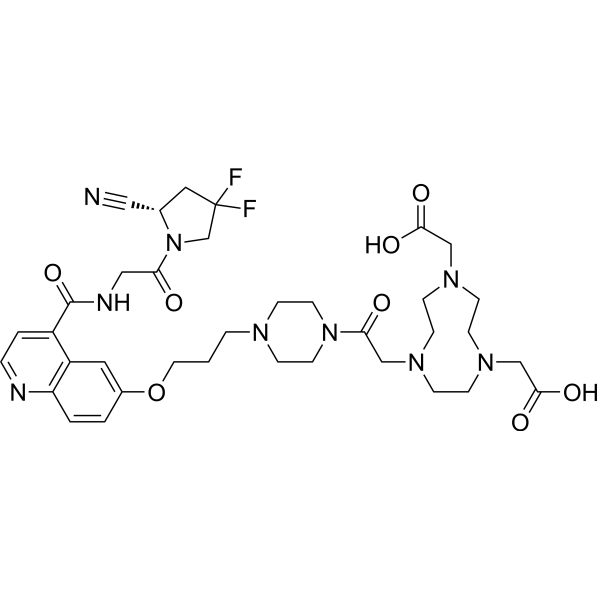 Структурная формула NOTA-FAPI, CAS 2374782-03-1, формула C36H47F2N9O8