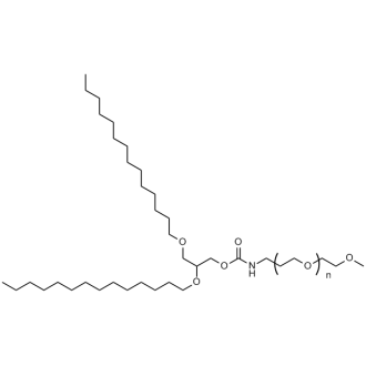 Структурная формула ПЭГ(2000)-C-DMG, CAS 1019000-64-6, формула C36H73NO5(C2H4O)N