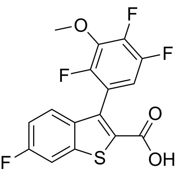 Структурная формула PF-07328948, CAS 2936625-34-0, формула C16H8F4O3S