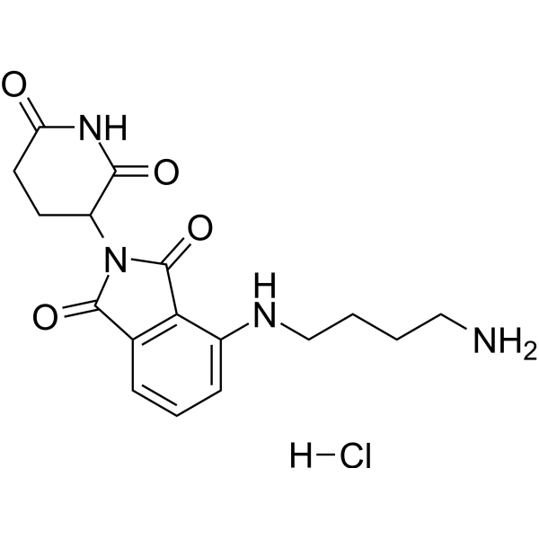 Структурная формула Помалидомид-C4-NH2 гидрохлорид, CAS 2162120-73-0, формула C17H21ClN4O4