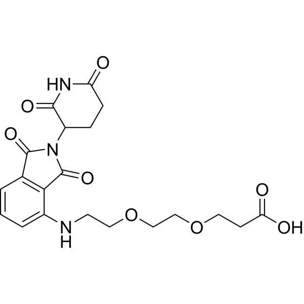 Структурная формула Помалидомид-ПЭГ2-соон, CAS 2140807-17-4, формула C20H23N3O8
