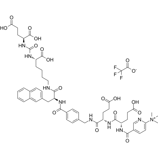 Структурная формула PSMA-1007, CAS 2226894-58-0, формула C54H64F3N9O18
