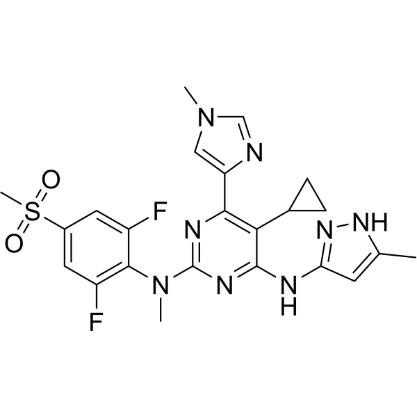 Структурная формула RP-1664, CAS 2980682-00-4, формула C23H24F2N8O2S
