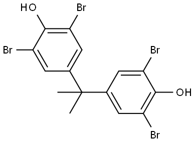 Структурная формула Tetrabromobisphenol A, CAS 79-94-7, формула C15H12Br4O2