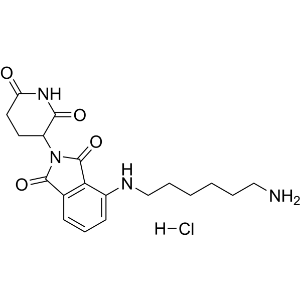 Структурная формула Талидомид-NH-C6-NH2 гидрохлорид, CAS 2375194-37-7, формула C19H25ClN4O4