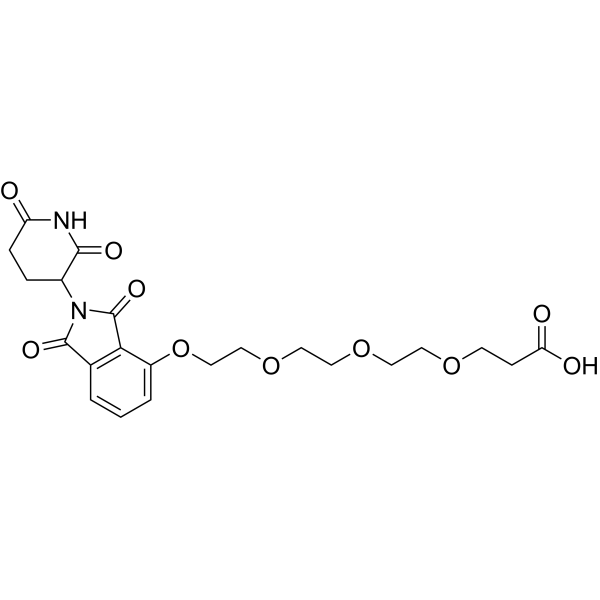 Структурная формула Талидомид-O-PEG3-COOH, CAS 2324154-35-8, формула C22H26N2O10