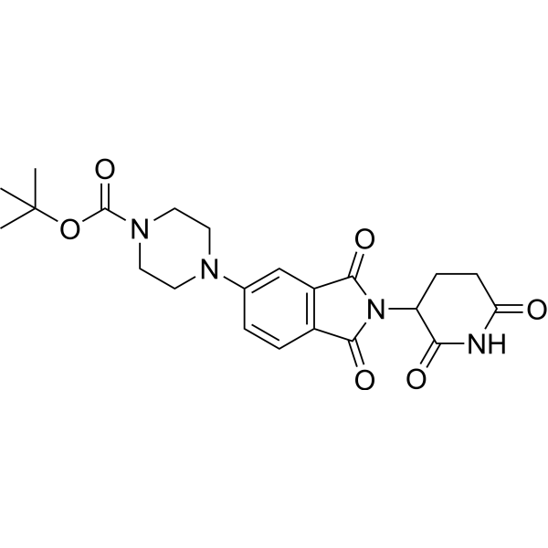 Структурная формула Талидомид-пиперазин-Boc, CAS 2222114-64-7, формула C22H26N4O6