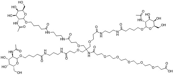 Структурная формула Tri-GalNAc-COOH, CAS 1953146-81-0, формула C75H134N10O35