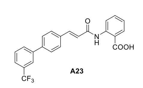 Структурная формула Trpm2 Inhibitor A23, CAS 2765256-12-8, формула C23H16F3NO3