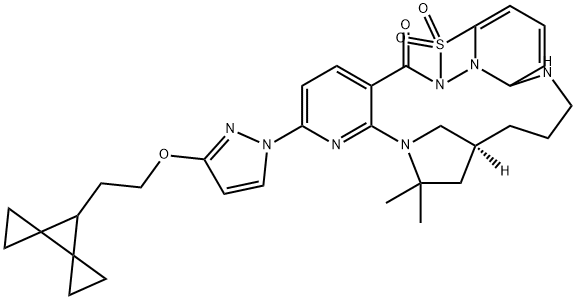 Структурная формула Ванзакафтор, CAS 2374124-49-7, формула C32H39N7O4S