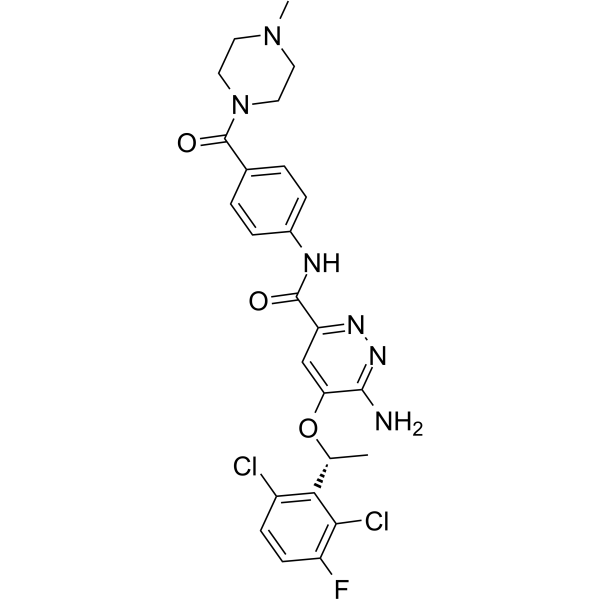 Структурная формула X-376, CAS 1365267-27-1, формула C25H25Cl2FN6O3
